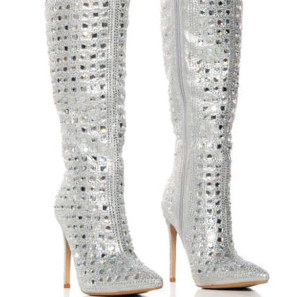 AZALEA WANG " ROYAL RHINESTONES " MULTI EMBELLISHED BOOT(BRAND NEW !!!!!!!!! - Picture 1 of 8